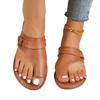 2025 Summer New Large Women's Shoes Toe Covering Fashion Flat Heel Casual Women's Sandals and Slippers