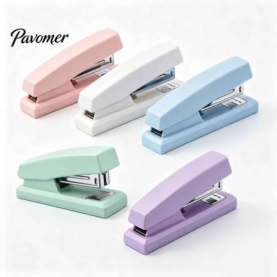 Gift for Colleagues And Friends Mini Stapler, with Ergonomic Curved Design, Handheld Morandi Color Heavy Duty Stapler Office School Home Use