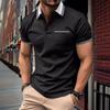 Men's Solid Color Lapel Daily Casual Polo Shirt