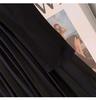 Women's Elegant Mid-Length Black Dress - 2025 Autumn New Style, Slimming Pleated Skirt, Long Sleeve Versatile Design