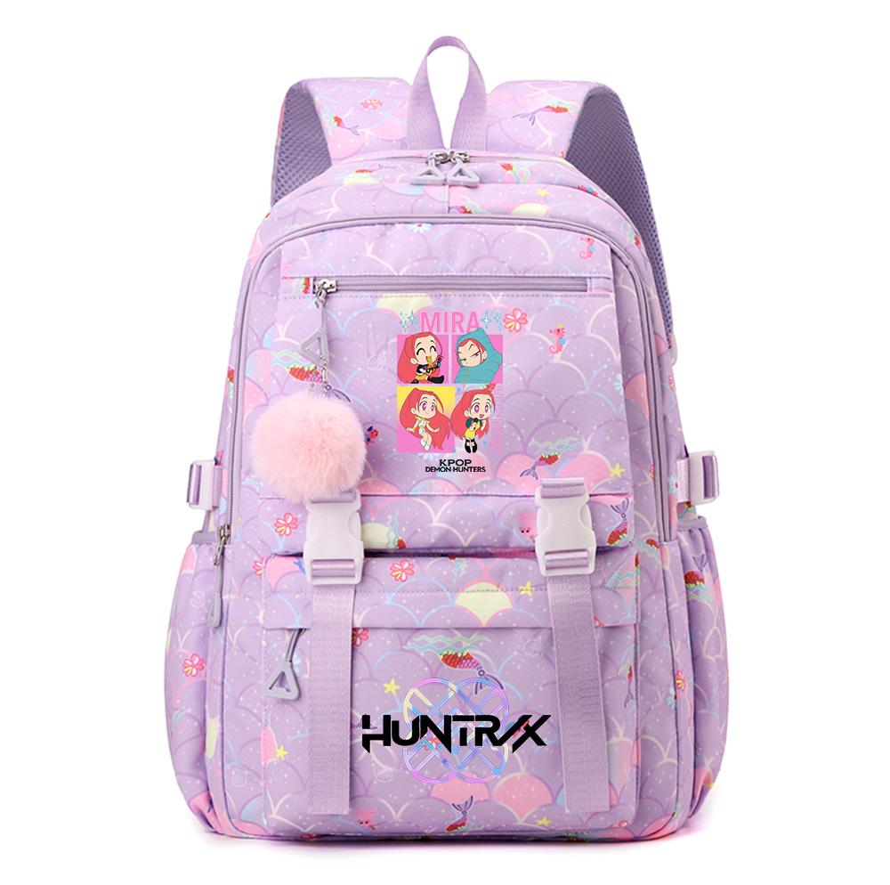 Anime K-Pop Demon Hunters Printed Backpack Large Capacity Waterproof Bookbag Student Boy Girl Schoolbag Outdoor Laptop Travel Bag Mochila