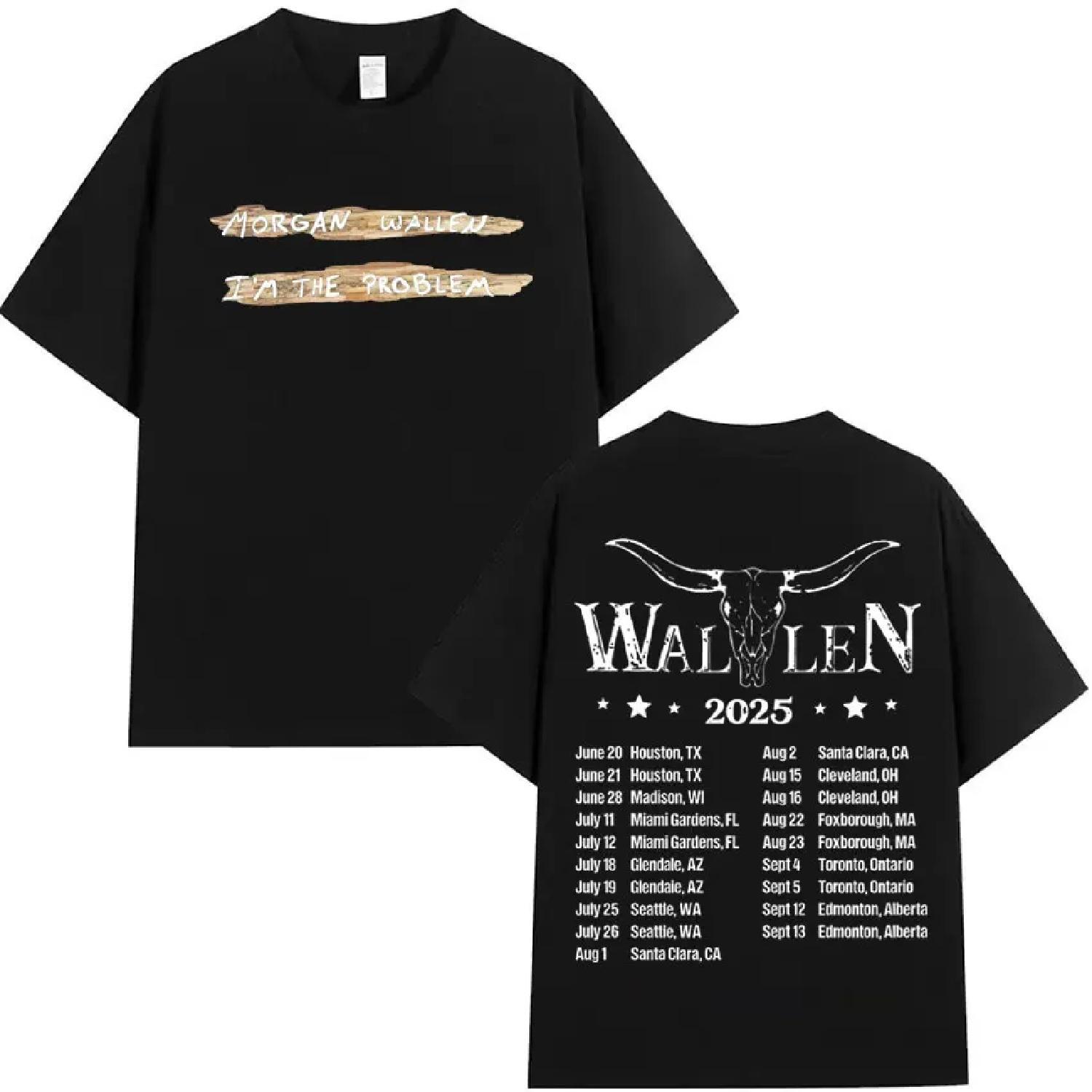 

I m The Problem Tour T-Shirt Morgan Wallen Print Tshirt Harajuku Oversized Cotton Summer Unisex Streetwear Fashion Tee Teenagers S чёрный