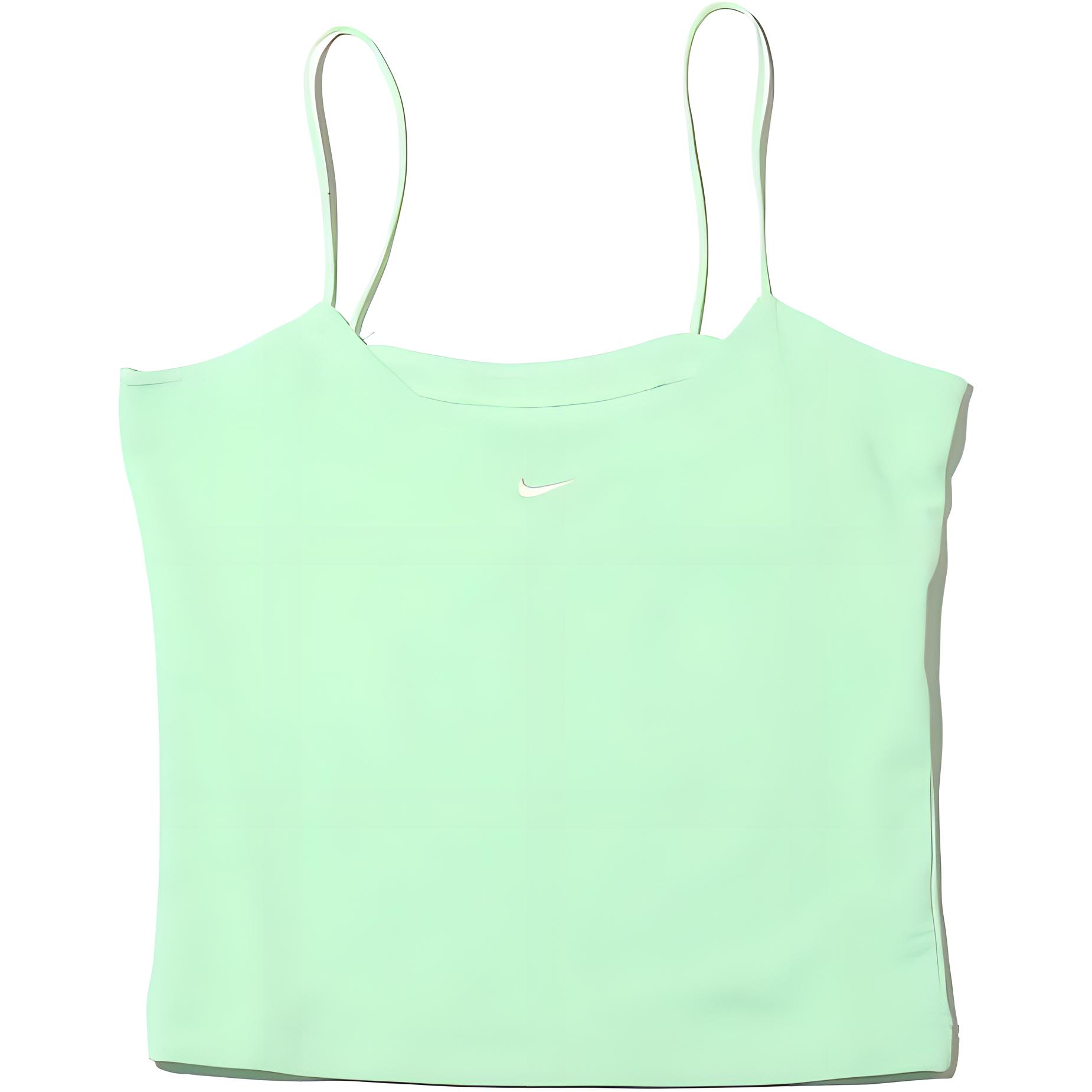 Nike Printed Logo Solid Color Slim Fit Knitted Camisole Women tops Steam-Green FN3686-376 XL