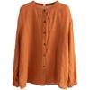 Primăvară Toamnă Stil Etnic Vintage Bumbac In Cămașă Ocazională Femei O-Gât de modă Largi Nasturi Bluză Femeie Cu mânecă lungă