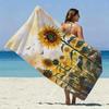 Watercolor Sunflower Beach Towel Patterned Sunscreen And Windproof Suitable For Swimming Pool Camping Travel Blanket
