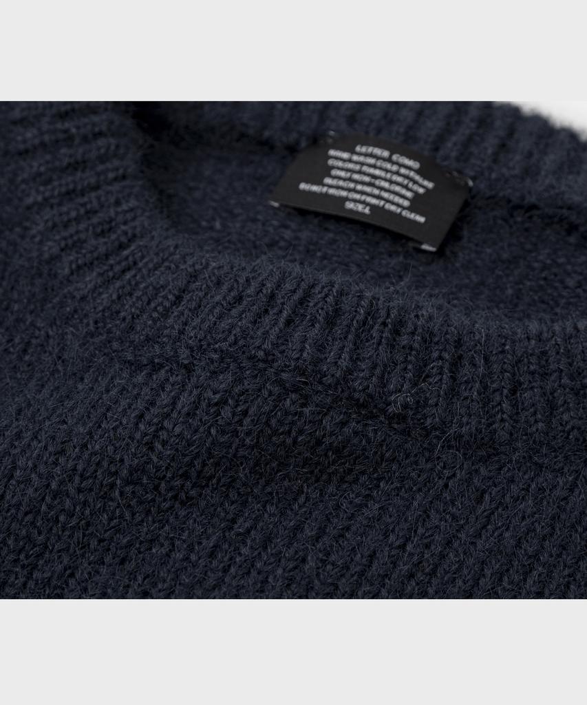 LETTERCOMO Daily Wool Round Knit Navy