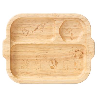 Rubberwood Animal Agney Plate, Beige, AG-402AR