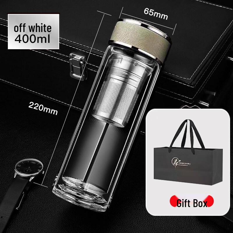 ZISIZ Double-Layer Glass Tea Cup