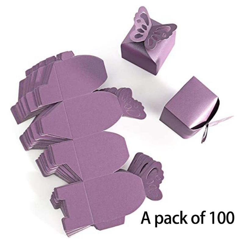 100pcs Butterfly Parties and Weddings Favors Boxes Butterfly Confectionery Boxes for Birthday Party and Wedding