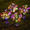 LED Simulation Butterfly Sunflower Solar Lawn Lamp Outdoor Garden Summer Landscape Lighting Camping Wedding Party Decor Lamp