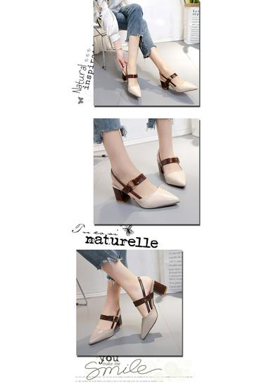 2024 Women's Closed-Toe Pointed Summer Sandals with Single Strap & Chunky High Heels
