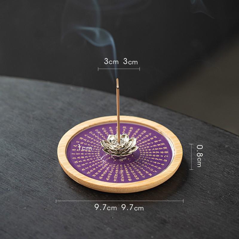 Zen Lotus Heart Sutra Incense Holder - Small Indoor Burner for Tea Ceremony and Sandalwood/Agarwood Incense