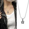 Fünfzackiger Stern Halskette Handgefertigter Anhänger Halsketten Punk Choker Kette Mode Halsband Geschenk für Teenager Mädchen Jungen