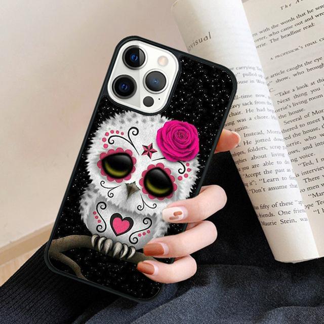 

Cute Dead Skull Owl Phone Case Back Cover for iPhone 17 Air 16 15 14 13 11 12 Pro Max Plus Fundas Coque iPhone 13
