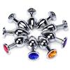 Stainless Steel Anal Plug Anus Plug Anal Bead Adults Sex Toys Metal Butt Plug With Jewelry Colorful Crystal For Women Adult Game