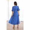 Women's V Neck Formal Lace V Neck Maxi Dress Ruffle Fringe Short Sleeve Boho Wedding Guest Long Dresses