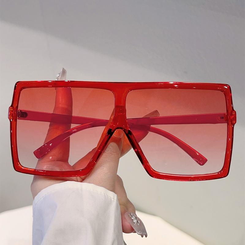 Oversized Square Sunglasses Women New Stylish Gradient Multicolor Shades Trendy Brand Design Outdoor Casual Sun Glasses