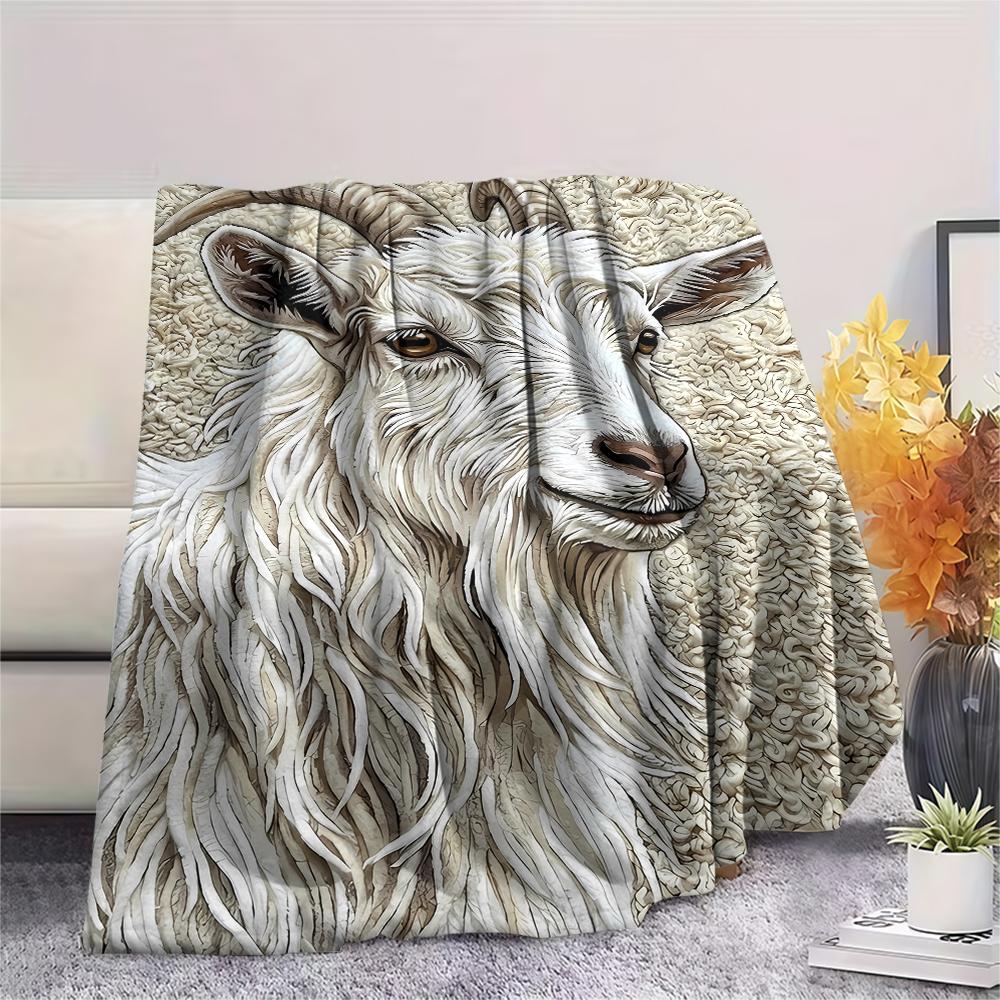 Felt wool lamb and horse lion Print Flannel Blanket,High quality Comfortable for All Seasons,Home Decor,Warmth and Comfort,Perfect for Christmas Gifts