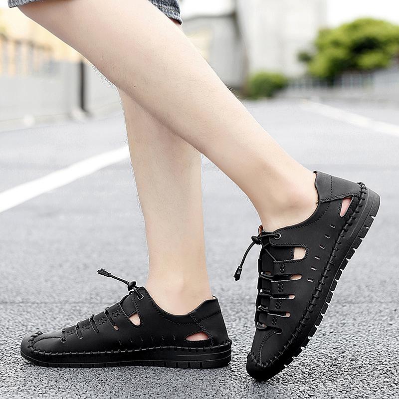 Outdoor Sandals Men Breathable Casual Shoes For Men Summer Beach Sneakers Male Large Size 48 Casual Leather Sandals