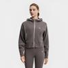FILA Fitness Series Simple Fashion Casual Sports Training Versatile Warm Hooded Loose Short Knit Jacket Women jackets Gray A11W611506FDY
