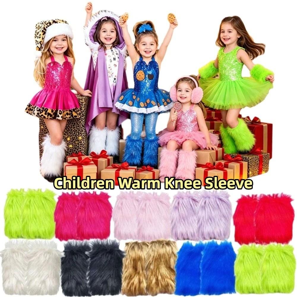1 Pair 18/25cm Furry Leg Warmers Japanese Style Long Tube Sock Warm Knee Sleeve Children