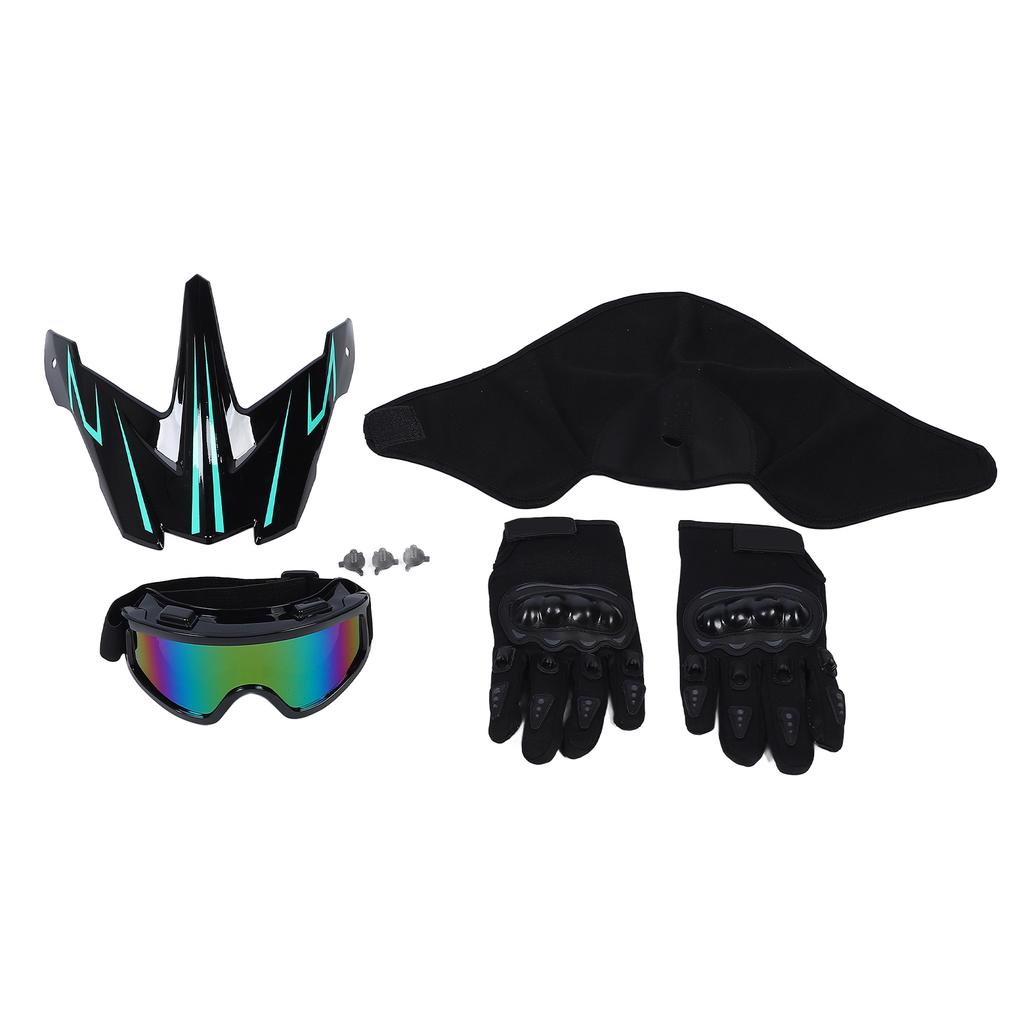 Motocross Helmet Motocross Dirt Bike Off Road Motorbike Helmet Set Full Face MTB Helmet with Goggles Gloves Face Cover