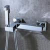 BAKALA Bidets Quadratisch Messing Chrom Bidet Toilettenarmatur Dusche Tragbares Sprühgerät Set Warm- und Kaltwasserhahn Hygienedusche