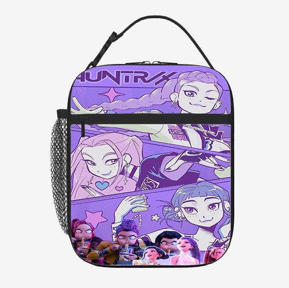 Elementary School Student Card Kpop Demon Hunter Thermal Insulation Bag Portable Outdoor Picnic Bag Children'S Lunch Box Bag Lunch Bag