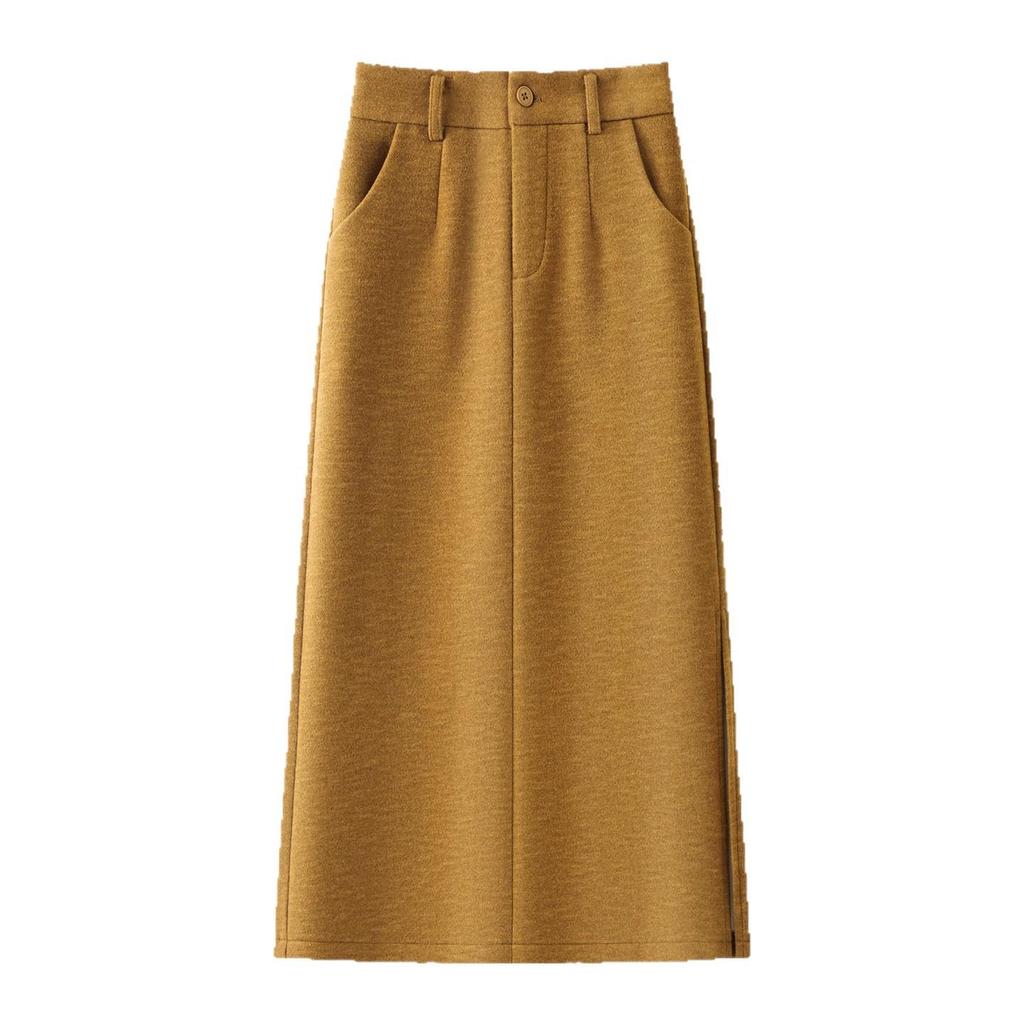 2025 High-Waisted Drapey Warm Slimming Mid-Length Straight Skirt