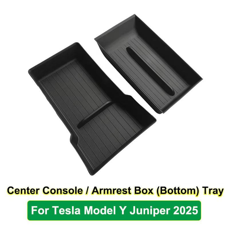 For Tesla New Model Y Juniper 2025 Model 3 Highland 2025 Storage Box Center Armrest Hidden Box Cup Holder Organizer Accessories