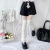 70cm Over Knee Japanese JK Uniform Leg Warmers Korean Lolita Winter Girl Women Knit Boot Socks Pile Up Socks Foot Warming Cover