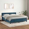 Box Spring Bed with Mattress Dark Blue 180 x 200 cm Velvet
