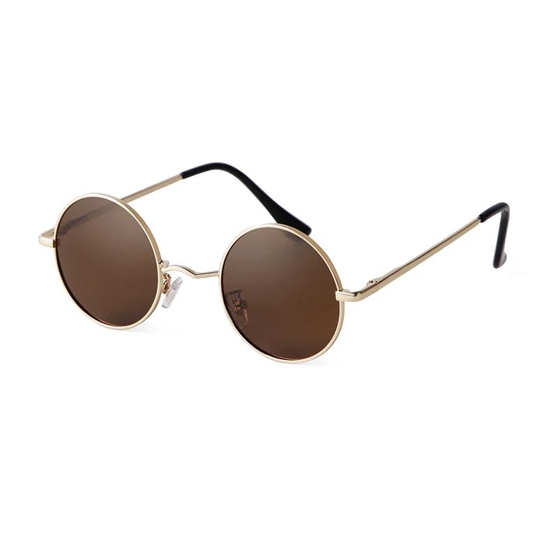 Round Sunglasses High Quality Brand Design Vintage Party Men Circle Frame Shades Sun Glasses Women Yellow Lens Uv400