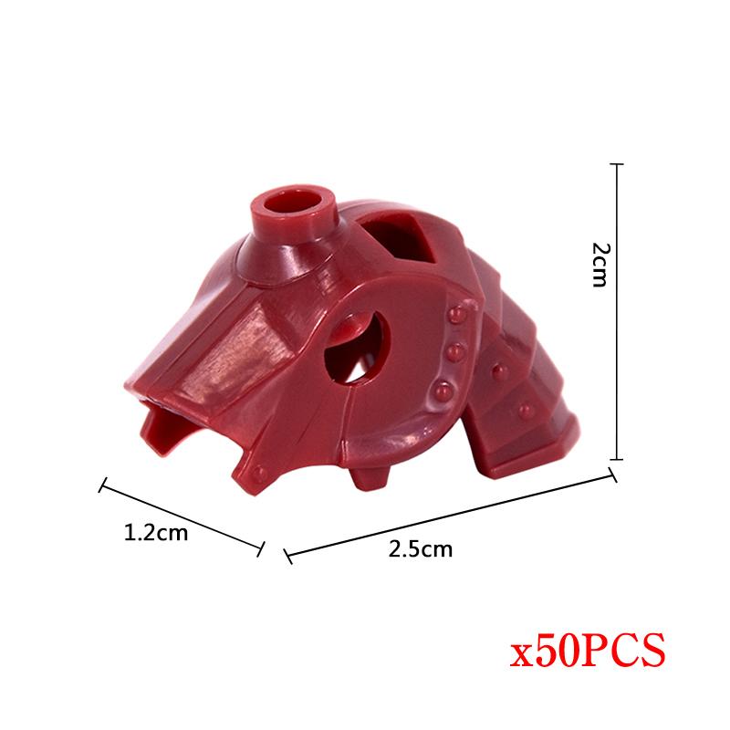 MOC 50 Stück Mittelalter Militär Mittelalter Ritter Kriegspferd Rüstung Pferdeleine Actionfiguren Bausteine Steine Spielzeug Kindergeschenk