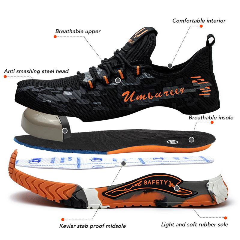 New Men's Work Safety Shoes Steel Toe Work Shoes For Men Anti-puncture Safety Shoes Woman Safety Boots Man Indestructible