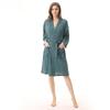 Plain Color Thin Bathrobe Cotton Double Layered Washed Gauze Women's Yukata Kimono Style Women's Nightgown