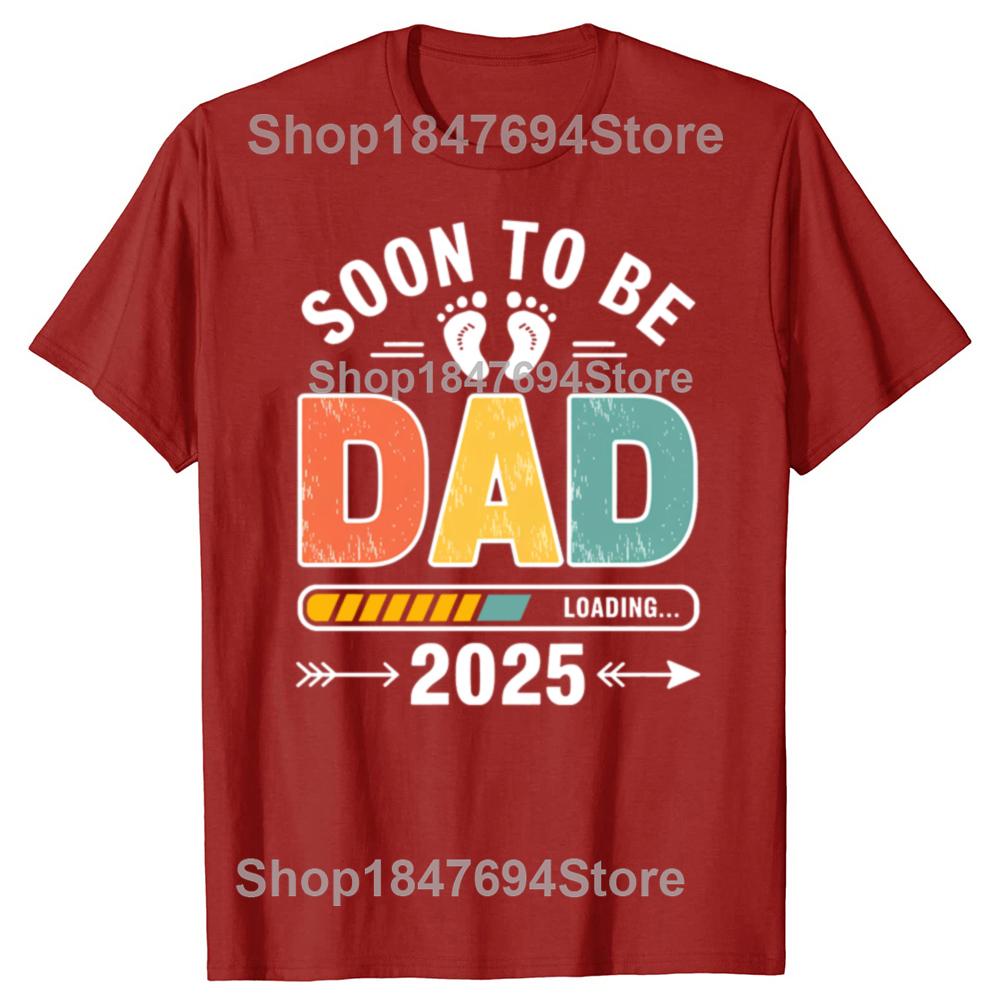 Blivande pappa Laddar 2025 Rolig Ny Pappa Design Bomulls T-shirts Herr Mode Casual T-shirt Lös Oversize Streetwear T-shirt