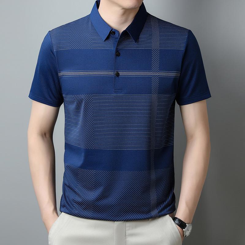 

Мужская футболка с коротким рукавом, эластичная, тонкая, свободная, с принтом в виде папы, рубашка поло 4XL