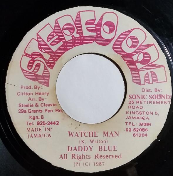 

7inch Record DADDY BLUE Watche Man NONE Stereo One 1987 Jamaica Reggae Ska Dub Used