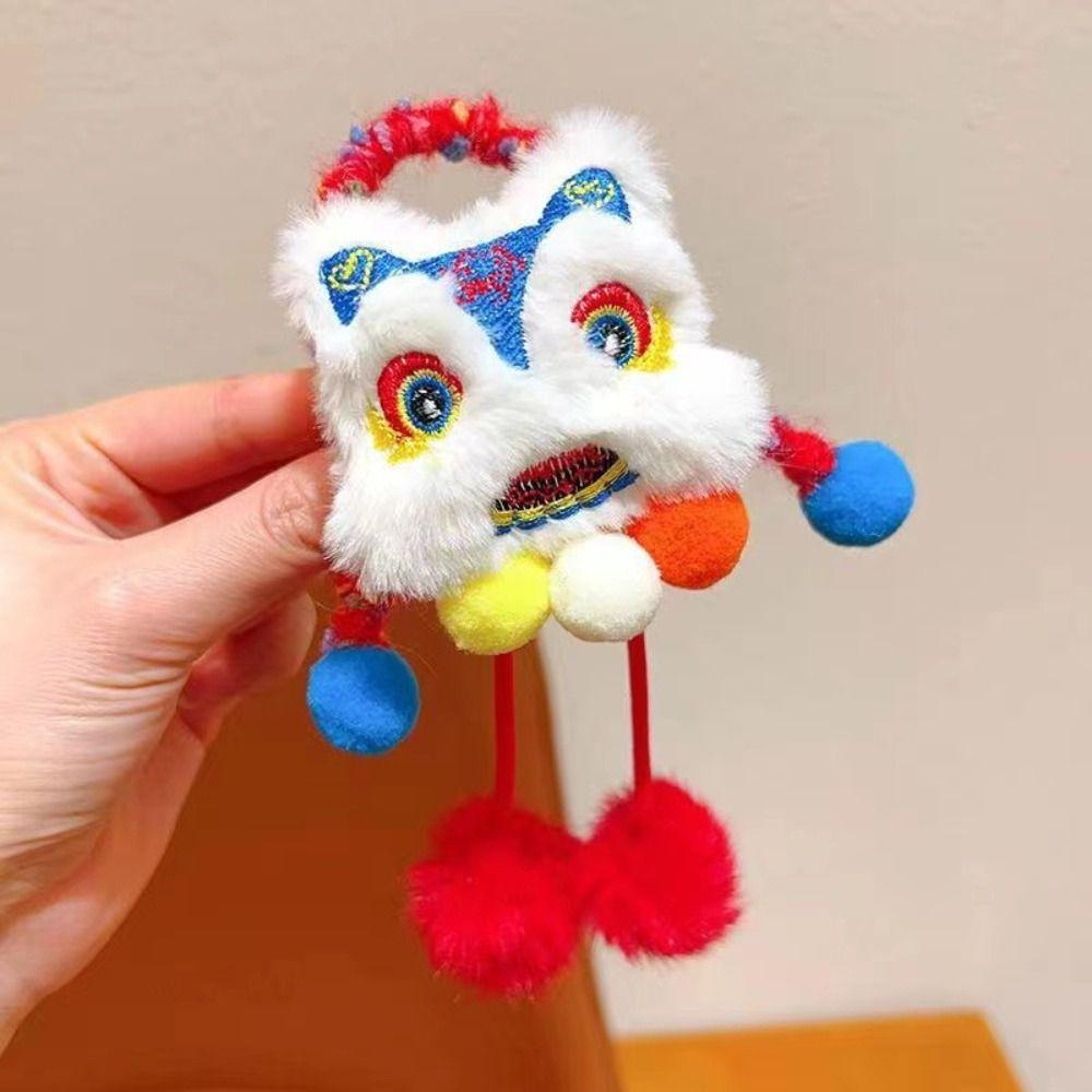 Ponytail Holder Lion Awakening Headwear Tassel Plush Elastic Hair Band New Year Hair Rope  Travel