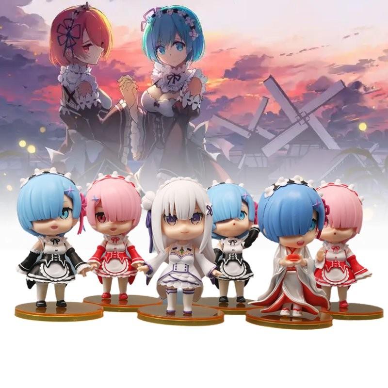6pcs Re Life In A Different World From Zero Character Pvc Toy Model Xmas Gift
