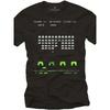 Men'S Retro Arcade Space Invaders Graphic T-Shirt - Vintage Gaming Design with Neon Green Aliens & Classic Score Display - Casual Round Neck Short