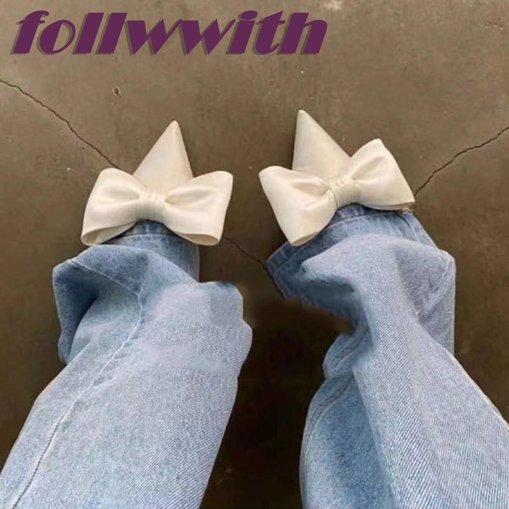 Butterfly Knot Black Solid Concise Pumps Temperament Pointed Toe Slip On Square Flatwith  Autumn 2025 New Arrival Women Shoes