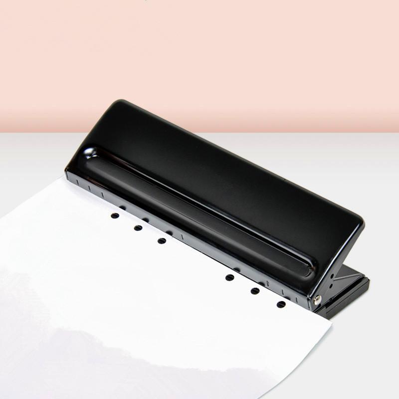 Paper Hole Punch 6-hole Adjustable Color Single-page Scrapbook Office Stationery Metal Loose-leaf Hole Punch