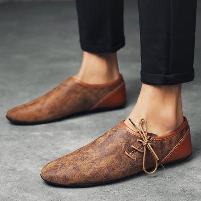 Modne buty męskie na lato 23 Casualowe oddychające miękkie mokasyny męskie Lekkie skórzane buty Płaskie stylowe wsuwane buty do jazdy Zapatillas Hombre