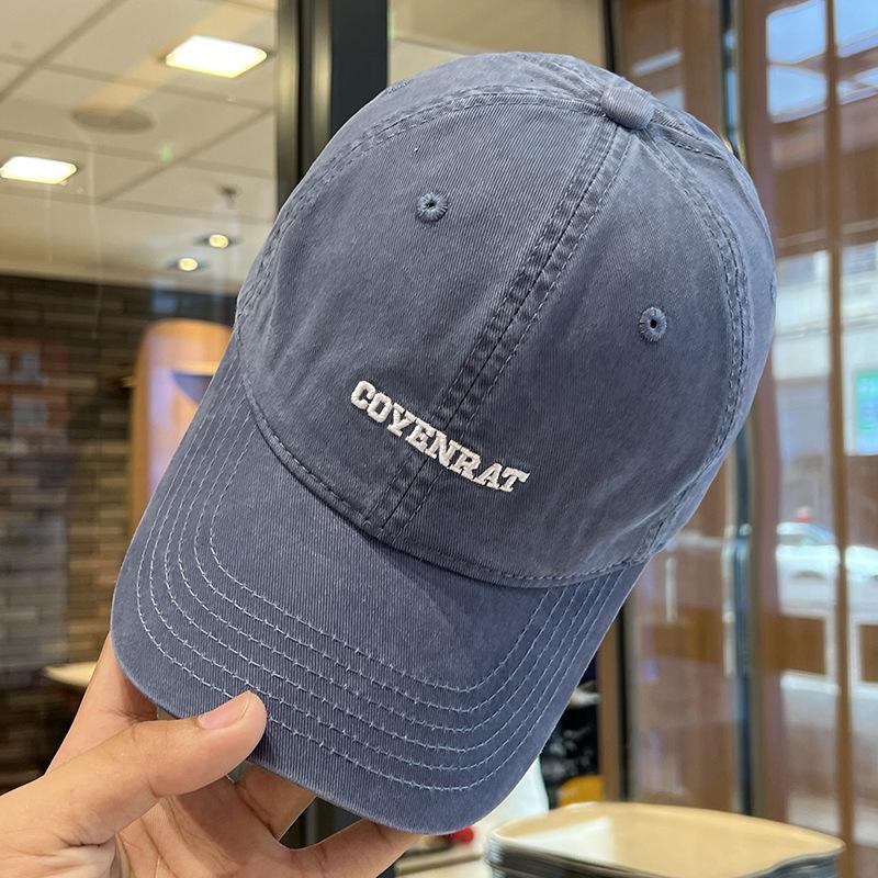 

New Embroidered Baseball Cap Big Head Wide Brim Hat Women s Face Showing Small Pure Cotton Versatile Casual Korean Style Baseball Cap Men 56-59cm