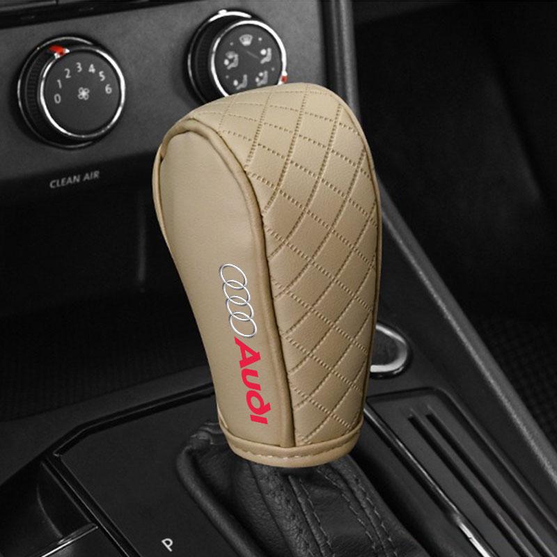 Leather Non-slip Wear-resistant Car Shift Handle Cover Car Styling For Audi A1 A2 A3 A4 A5 A6 A7 A8 Q1 Q2 Q3 Q4 Q5 Q6 Q7 Q8 RS4 S6 B8 Quattro