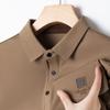 High-End Men'S Seamless Long-Sleeved Polo Shirt T-Shirt Medium Color Matching Placket Lapel Polo Shirt