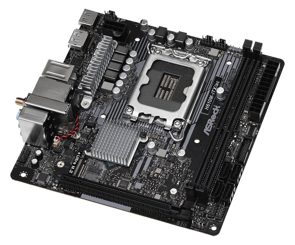 ASRock Motherboard Intel H610 Serie 12. Generation CPU Kompatibel H610 miniATX Motherboard Autorisierter Distributor H610M-ITX/ac (LGA1700) [Inländisch