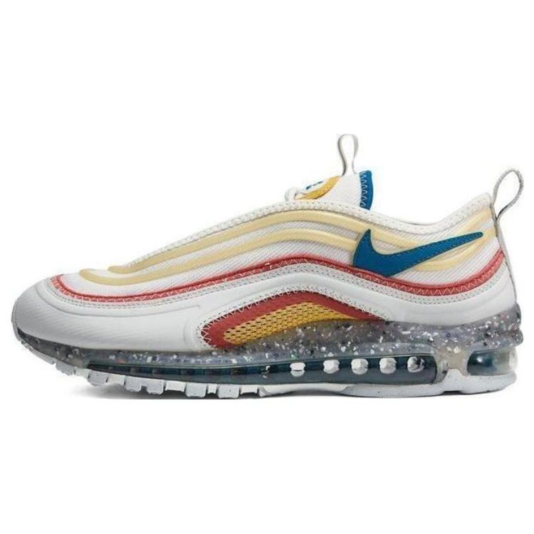 

Nike Air Max 97 Retro Print Lace-Up Fabric Low-Top Casual Running Shoes Men sneaker White Blue DV7418-001 40.5